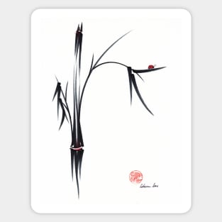 "Gentle Soul" Chinese japanese ink brush pen painting Sticker